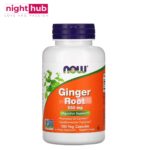 برشام جنجر لدعم الصحة العامة NOW Foods, Ginger Root 550 ملجم 100 كبسولة