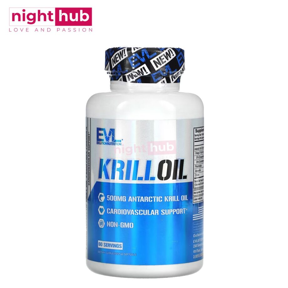 حبوب زيت الكريل القطبي الجنوبي لعلاج الالتهابات EVLution Nutrition Krill Oil capsules 500 ملجم 60 قرص