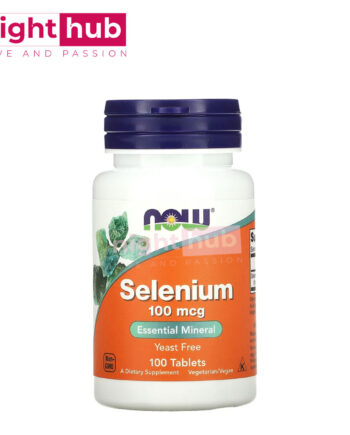 حبوب السيلينوم 100 مكجم لدعم الصحة العامة NOW Foods, Selenium 100 كبسولة