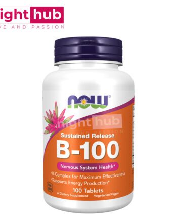 كبسولات ب100 فيتامين ب المركب لتحسين صحة الجهاز العصبي 100 قرص NOW Foods, Sustained Release B-100