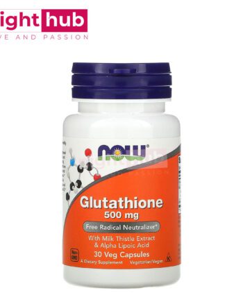 جلوتاثيون حبوب 500 ملجم مضادة للأكسدة NOW Foods, Glutathione 30 كبسولة