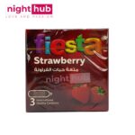 واقي ذكري محبب فيستا برائحة الفراولة fiesta strawberry Dotted Scented Lubricated Condom 3 قطع