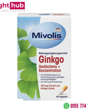 جنكوبيلوبا كبسول ginkgo mivolis لتحسين صحة الرجال والنساء 40 كبسولة