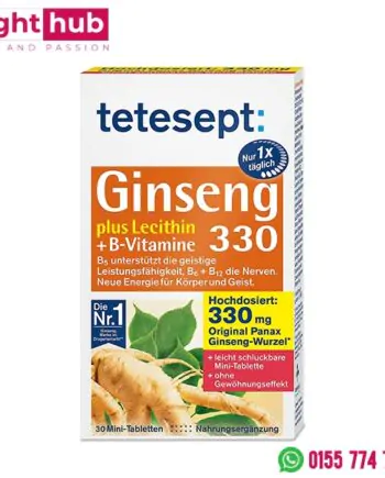 حبوب الجنسنغ وفيتامين ب والليسيثين tetesept Ginseng 330mg + B Vitamins + Lecithin
