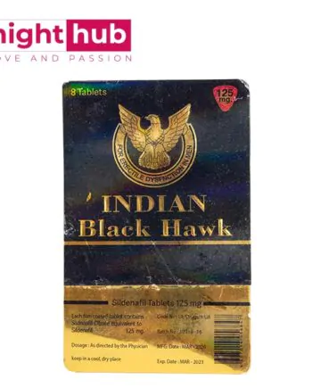 حبوب بلاك هوك الهندية شريط كاجو 125مجم سيلدنافيل 8 حبوب indian black hawk