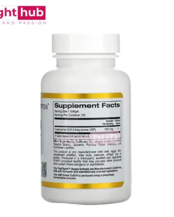 حبوب كو انزيم كيو 10 لتحسين صحة القلب California Gold Nutrition CoQ10 100 مجم 120 كبسولة