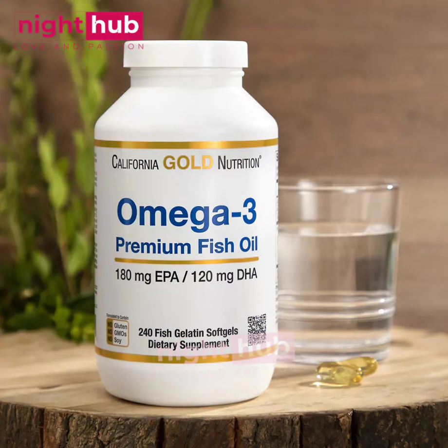 كبسولات اوميجا3 لتحسين صحة الجسم للرجال والنساء Omega 3 Premium Fish Oil California Gold Nutrition 240 كبسولة