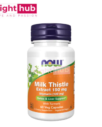 اقراص حليب الشوك 150 ملجم لتنظيف الكبد من السموم NOW Foods, Milk Thistle Extract with Turmeric 60 كبسولة