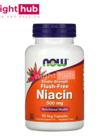 نياسين اقراص فلاش فري 500 ملجم لدعم الصحة العامة NOW Foods, Flush-Free Niacin 90 كبسولة