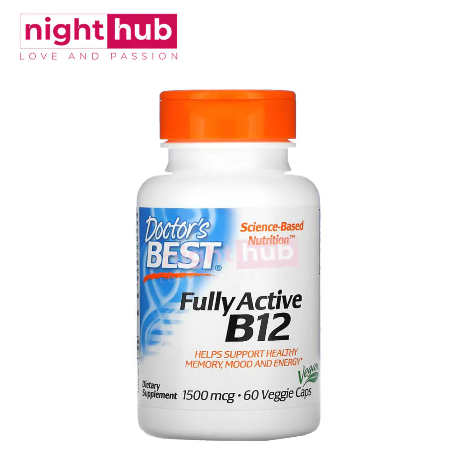 دواء فيتامين b12 1500 مكجم لتحسين صحة الاعصاب دكتورز بيست Doctor's Best, Fully Active B12 60 قرص